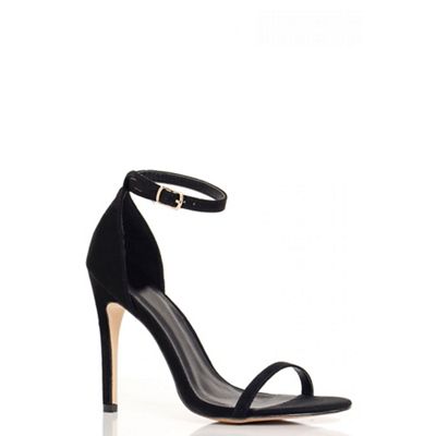 Quiz Black Faux Suede Barely There Heels